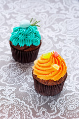 bright festive cupcakes