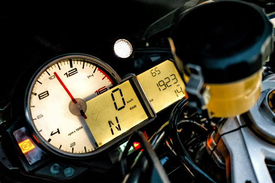BMW S1000RR sport bike dashboard
