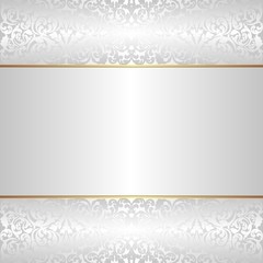 silver background with vintage pattern