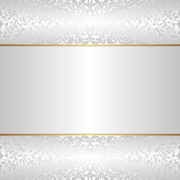 silver background with vintage pattern
