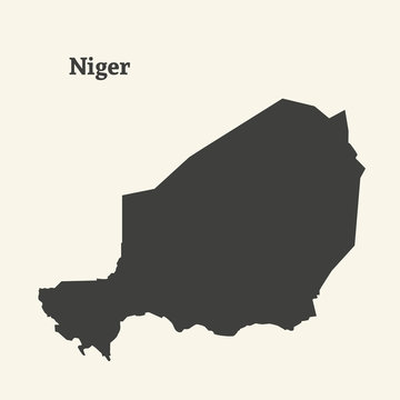 Outline map of Niger. vector illustration.