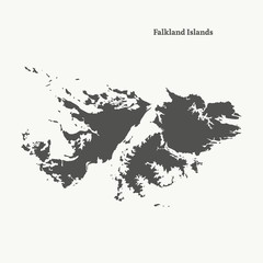 Outline map of Falkland Islands. vector illustration.