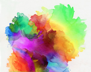 aquarell regenbogen abstrakt verlauf - obrazy, fototapety, plakaty
