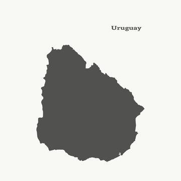 Outline map of Uruguay. vector illustration.