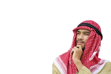 Arabian man is thinking