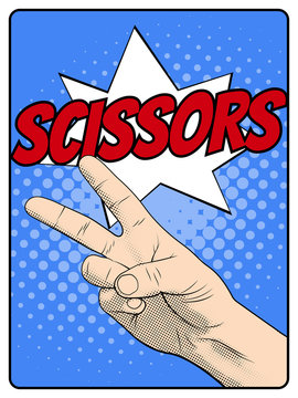 Scissors hand gesture