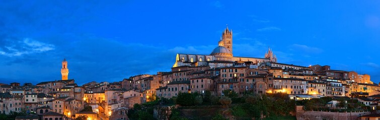 Fototapeta na wymiar Siena panorama view at night