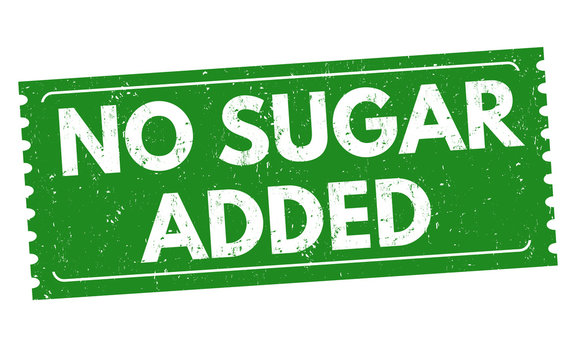 No sugar added sign or stamp