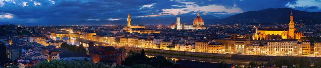 Florence skyline night panorama