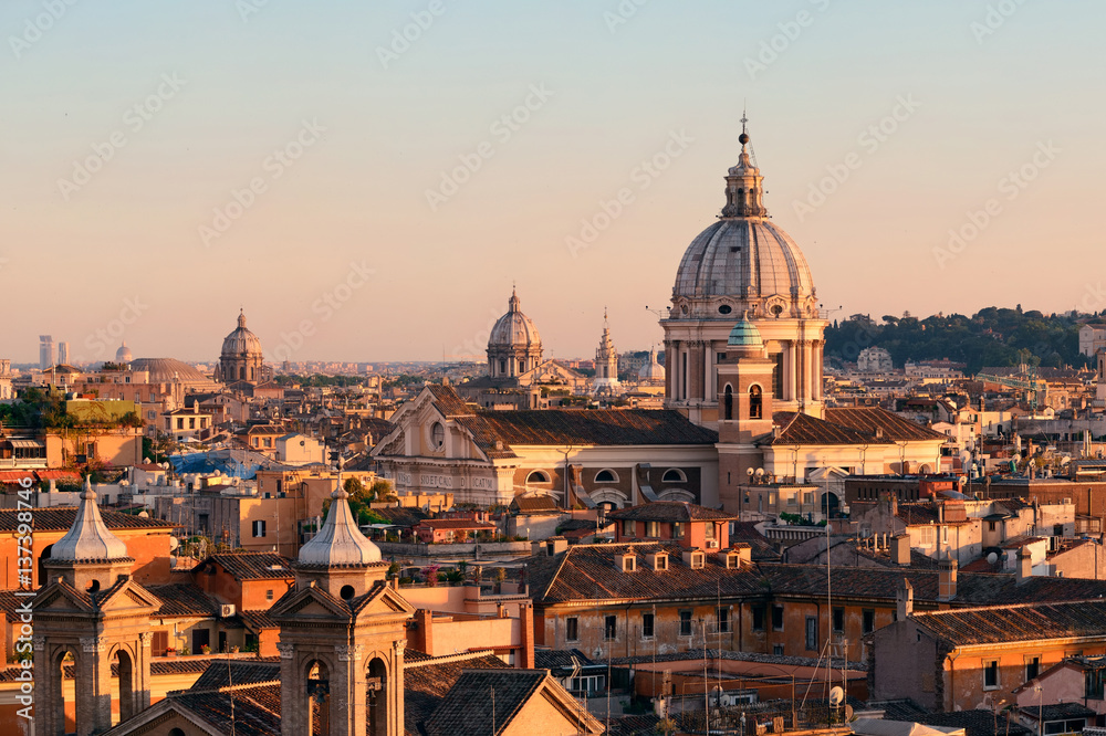 Wall mural rome rooftop view