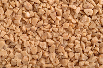 Close view of toffee bits. - obrazy, fototapety, plakaty