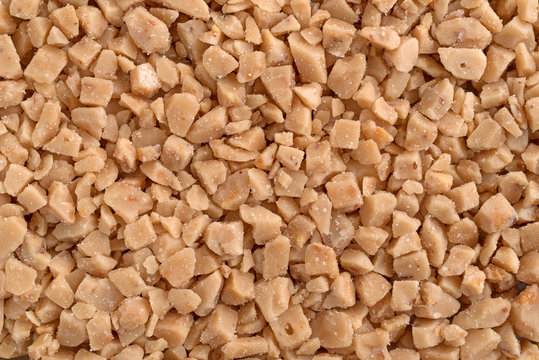 Close view of toffee bits.