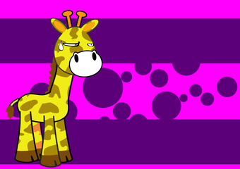 grumpy giraffe cartoon expression background in vector format