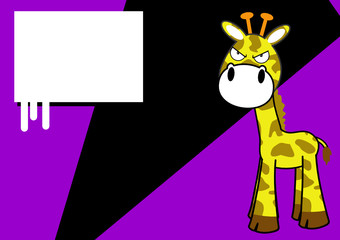 funny little giraffe cartoon expression background in vector format