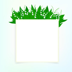 Spring card background with lily of the valley