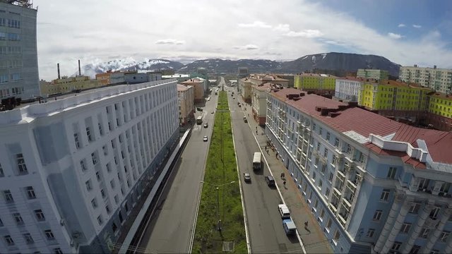 Aerial survey of a town