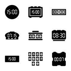 Set of 9 numeral filled icons