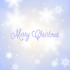 Vector card with winter sun and snowflakes