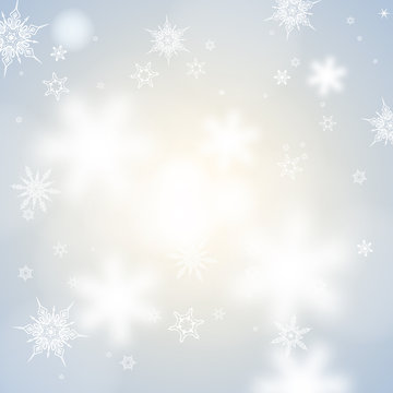 Vector card with winter sun and snowflakes