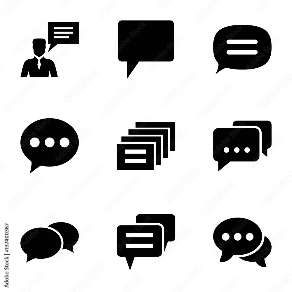 Poster Set of 9 dialog filled icons