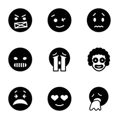 Set of 9 character filled icons