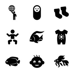 Set of 9 little filled icons