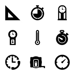 Set of 9 measurement filled icons