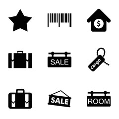Set of 9 tag filled icons