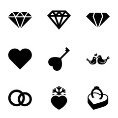 Set of 9 marriage filled icons