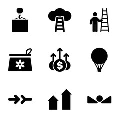 Set of 9 up filled icons