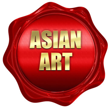 asian art, 3D rendering, red wax stamp with text