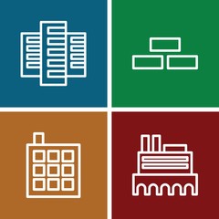 Obraz premium Set of 4 Architecture outline icons