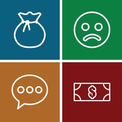 Set of 4 E-commerce outline icons