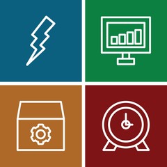 Set of 4 Company outline icons