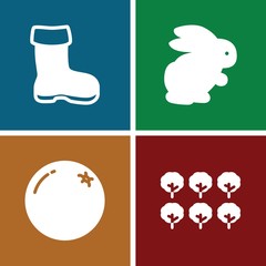 Set of 4 Agriculture filled icons