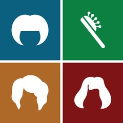 Set of 4 hairstyle filled icons