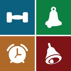 Set of 4 bell filled icons