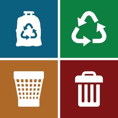 Set of 4 conservation filled icons