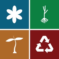 Set of 4 eco filled icons