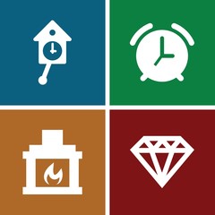 Set of 4 vintage filled icons