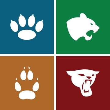 Set of 4 cat filled icons