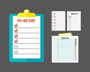 Agenda list concept vector illustration.