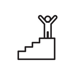 man on stairs icon.