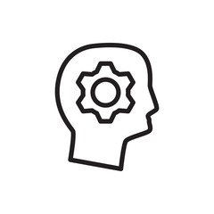 gear in head icon illustration