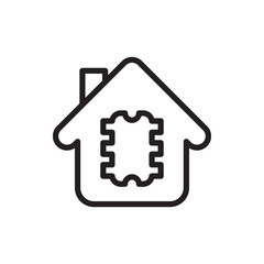 CPU in house icon illustration