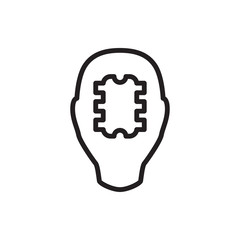 CPU in head icon illustration