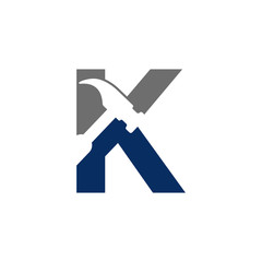K Letter - Hammer Logo Simple