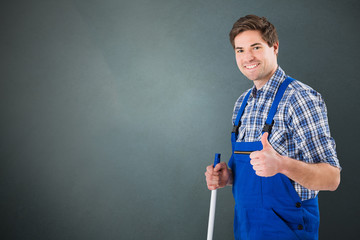 Smiling Male Janitor