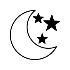 moon with stars isolated icon vector illustration design