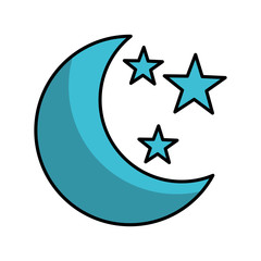 moon with stars isolated icon vector illustration design